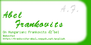 abel frankovits business card